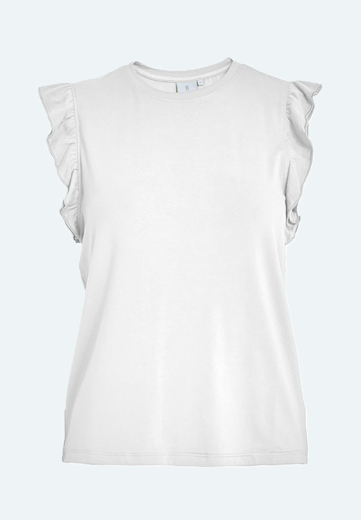 Peppercorn PCTemperence Flæse Jersey Bluse T-Shirt 0011 Gardenia