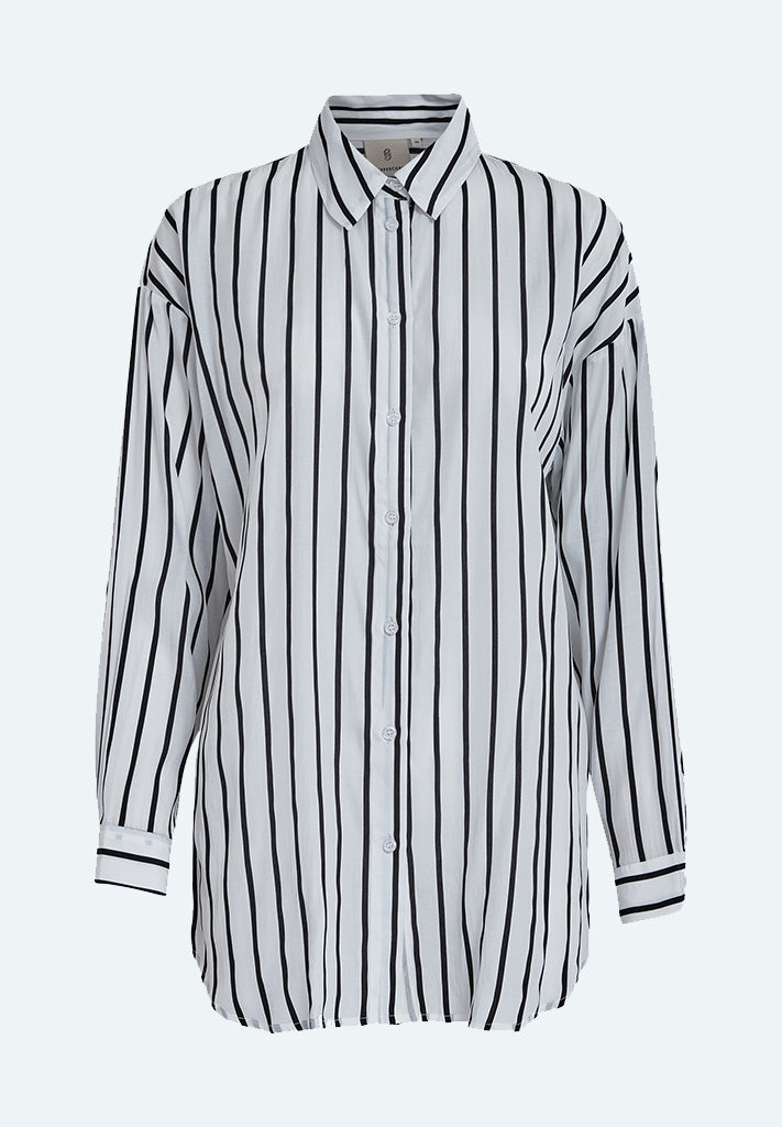 Peppercorn PCTikka Stribet Skjorte Skjorter 0011S Gardenia Stripe