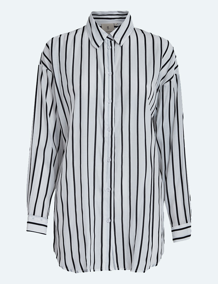 Peppercorn PCTikka Stribet Skjorte Skjorter 0011S Gardenia Stripe