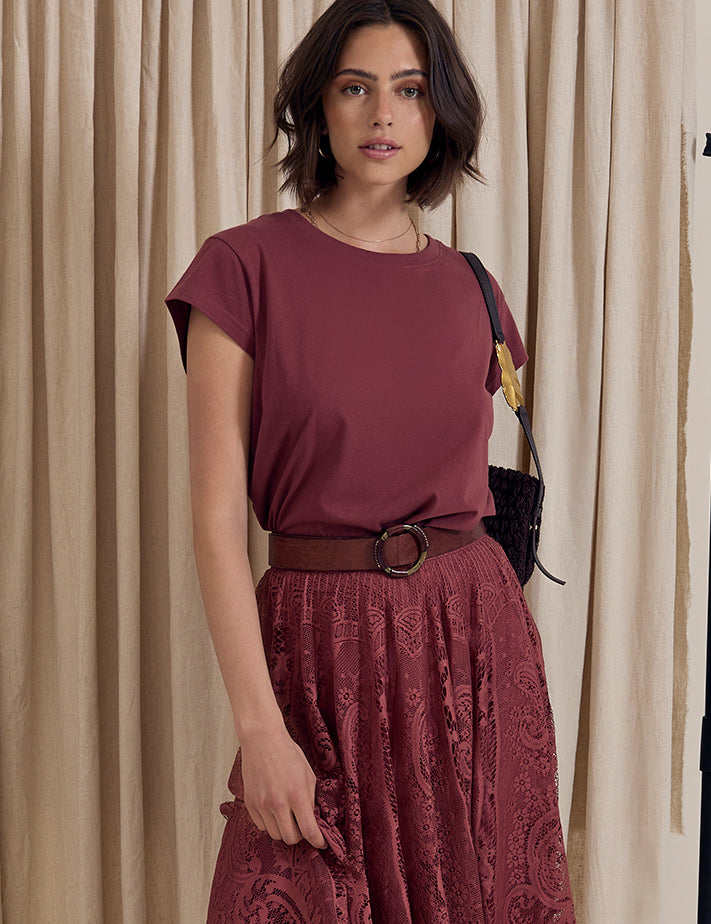 Peppercorn PCTrishia GOTS T-Shirt T-Shirt 5076 Apple Butter Brown