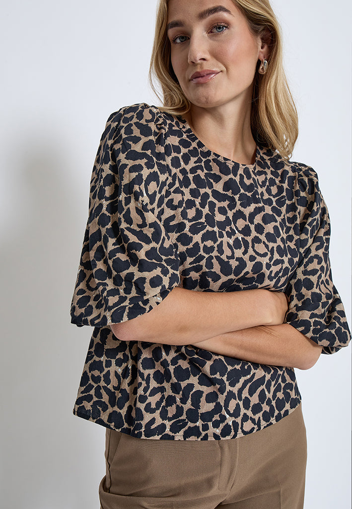 Peppercorn PCTyrell Leo Bluse Bluser 9168P Leopard Print
