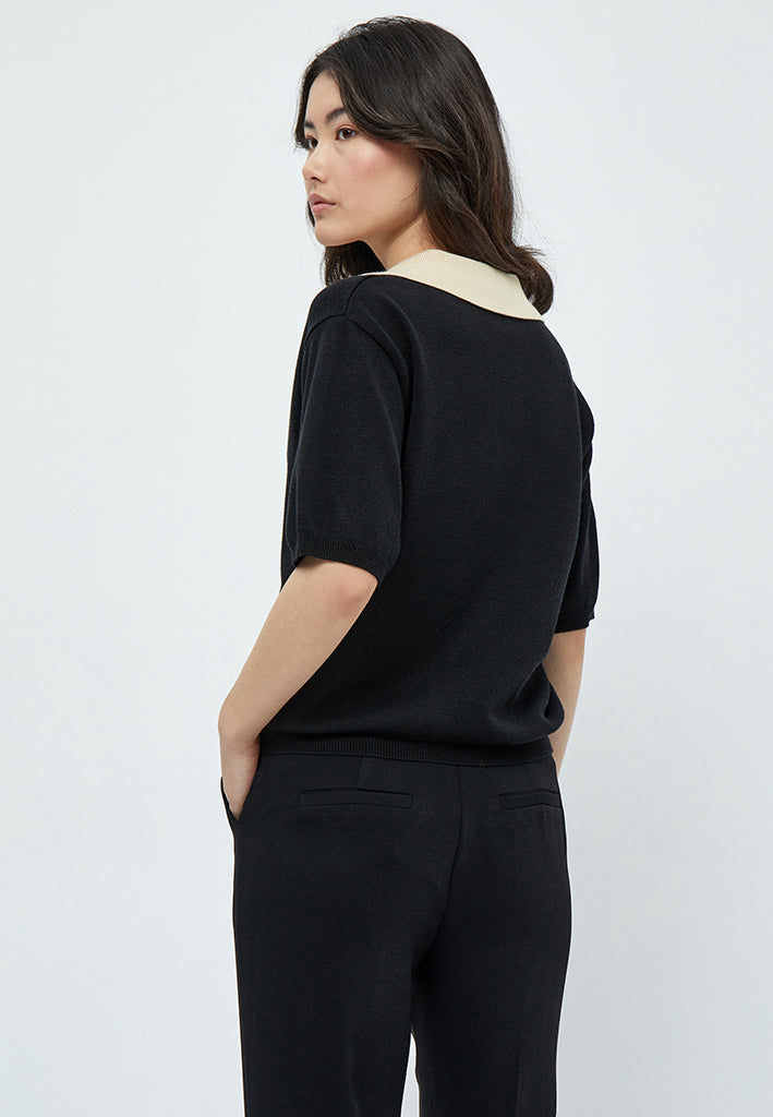 Minus Pamia Strik Polo T-Shirt T-Shirt Sort