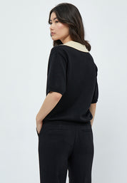 Minus Pamia Strik Polo T-Shirt T-Shirt Sort
