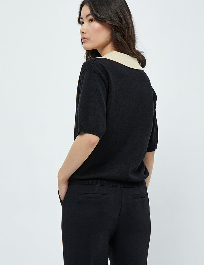 Minus Pamia Strik Polo T-Shirt T-Shirt Sort