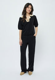 Minus Pamia Strik Polo T-Shirt T-Shirt Sort