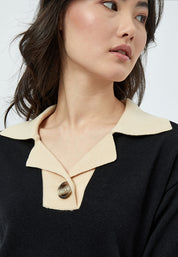 Minus Pamia Strik Polo T-Shirt T-Shirt Sort
