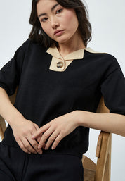 Minus Pamia Strik Polo T-Shirt T-Shirt Sort