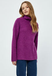 Peppercorn Pearl High Neck Knit Pullover Pullover 7024 Hollyhock Purple