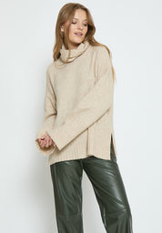 Peppercorn Penny High Neck Knit Pullover Pullover 2105M Feather Gray Melange