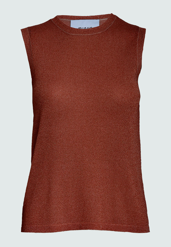 Minus Raka strik top Toppe 4800MET Smoked Paprika Met.