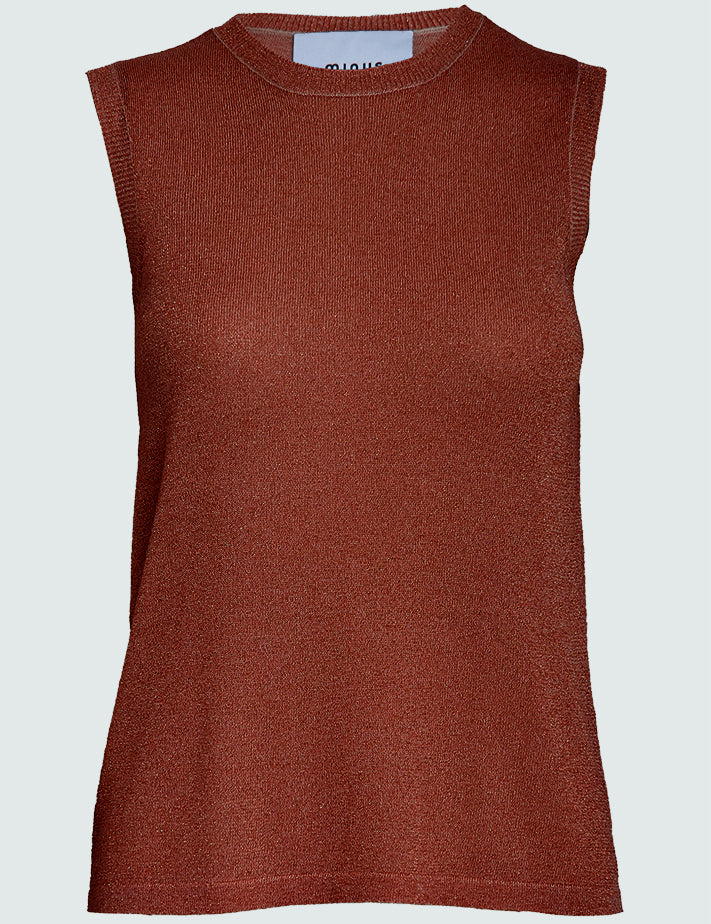 Minus Raka strik top Toppe 4800MET Smoked Paprika Met.