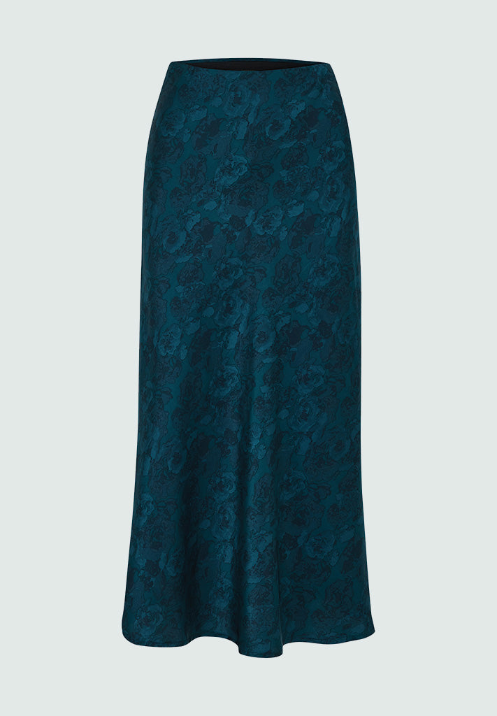 Peppercorn Raya Mid-Calf Length Skirt Nederdele 2114P Ocean Depth Print