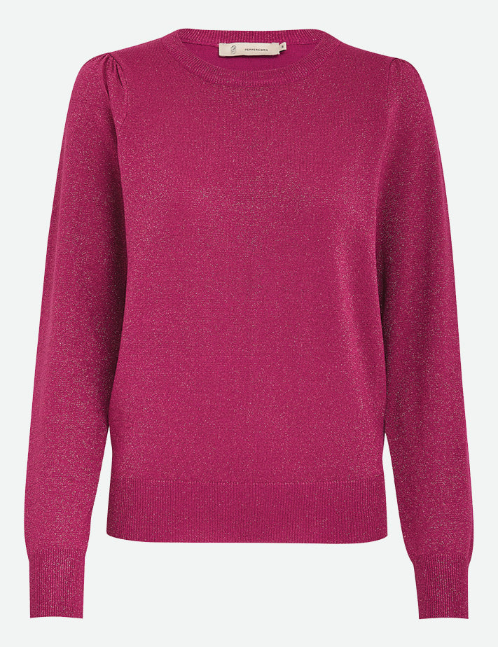 Peppercorn PCRemi Puff Pullover Pullover 7026MET Fuhsia Red Metallic