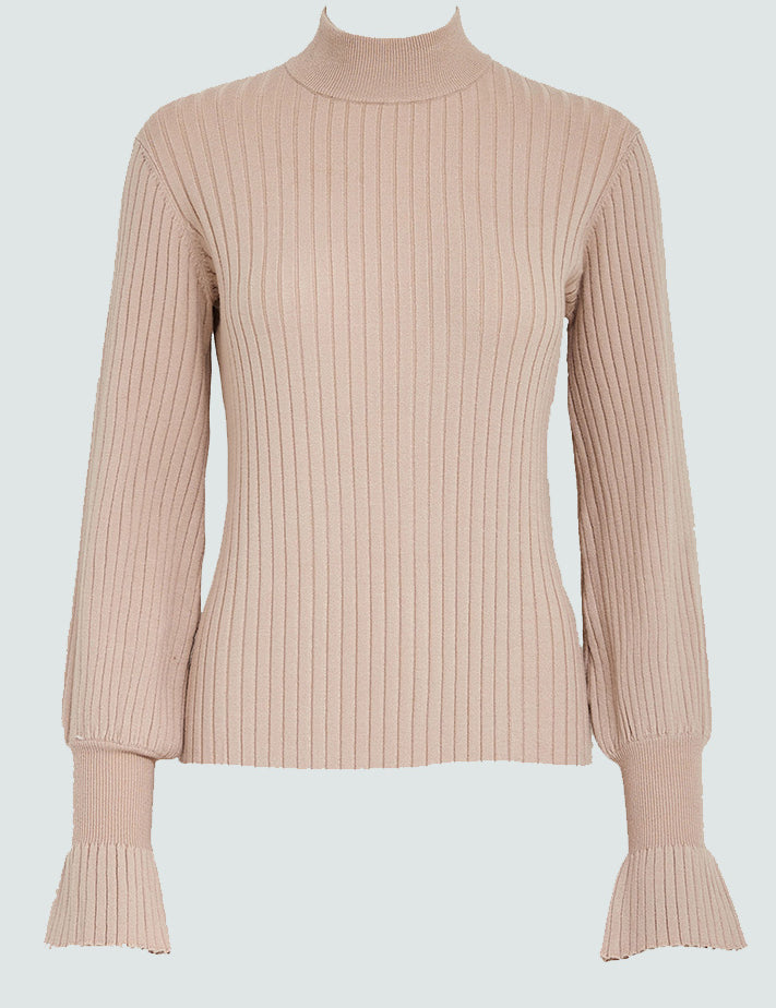Peppercorn Rosalia High Neck Knit Pullover Pullover 2105 Feather Gray