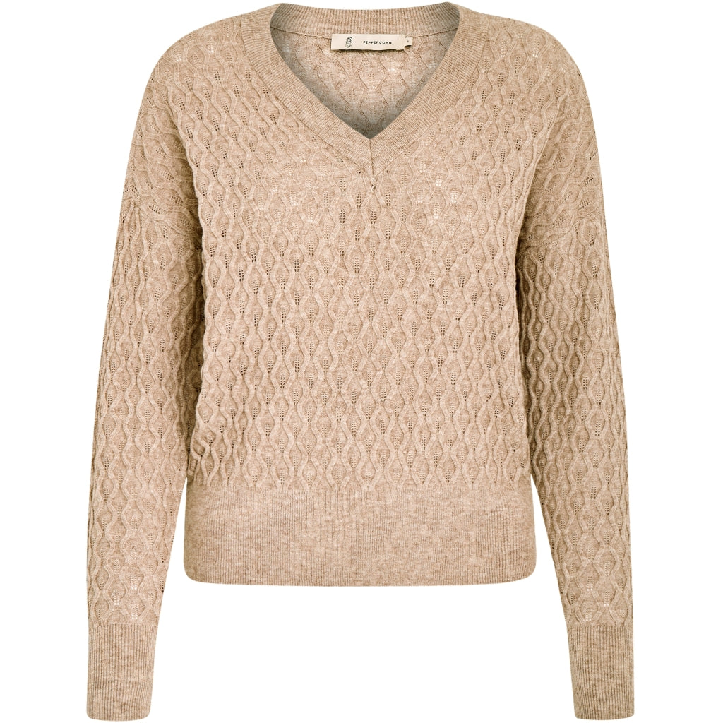 Peppercorn Rosalia Perlestrik Pullover Curve Pullover 0020M Brazilian Sand Melange