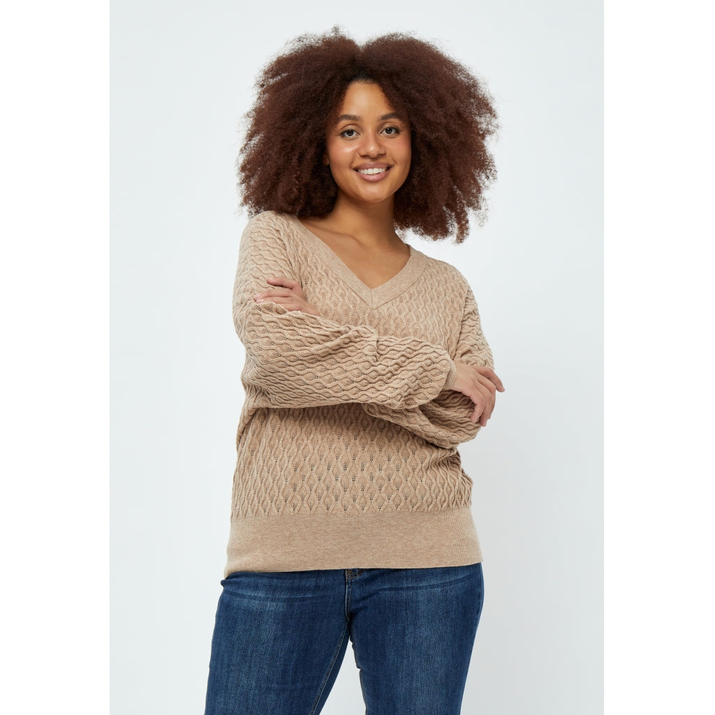 Peppercorn Rosalia Perlestrik Pullover Curve Pullover 0020M Brazilian Sand Melange