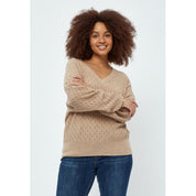Peppercorn Rosalia Perlestrik Pullover Curve Pullover 0020M Brazilian Sand Melange