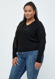 Peppercorn Rosalia Perlestrik Pullover Curve Pullover Sort