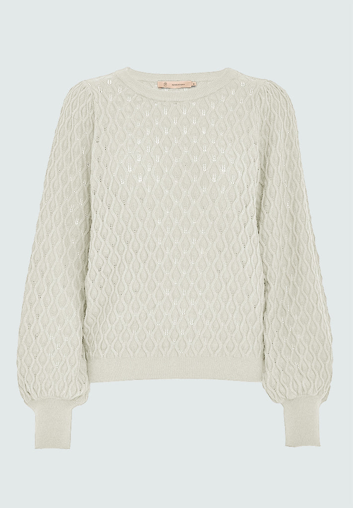 Peppercorn Rosalia Puff Sleeve Knit Pullover Pullover 235 Cloud Dancer