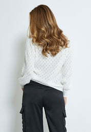 Peppercorn Rosalia Puff Sleeve Knit Pullover Pullover 235 Cloud Dancer