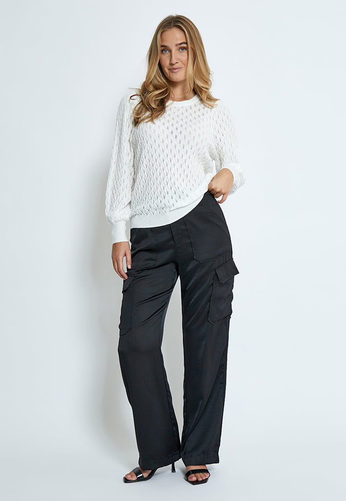 Peppercorn Rosalia Puff Sleeve Knit Pullover Pullover 235 Cloud Dancer