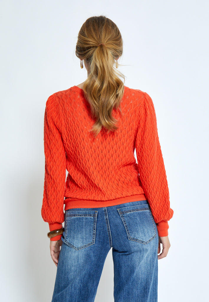 Peppercorn Rosalia Puff Sleeve Knit Pullover Pullover 4071 GRENADINE
