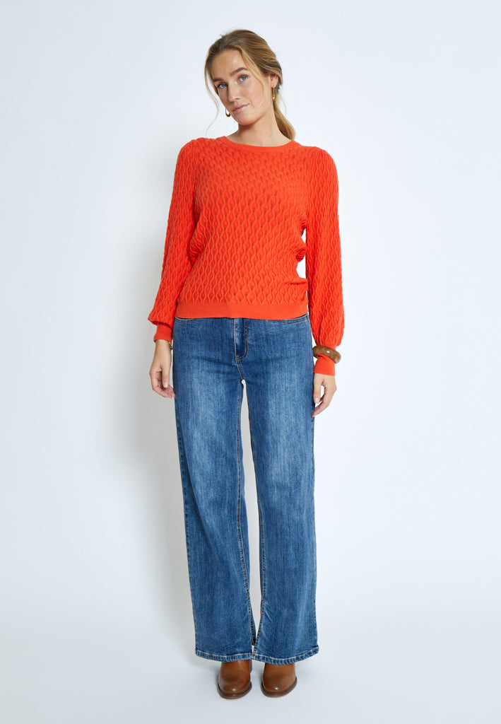 Peppercorn Rosalia Puff Sleeve Knit Pullover Pullover 4071 GRENADINE