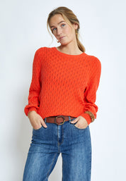 Peppercorn Rosalia Puff Sleeve Knit Pullover Pullover 4071 GRENADINE