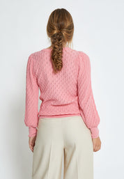 Peppercorn Rosalia Puff Sleeve Knit Pullover Pullover 4403 Peony Pink
