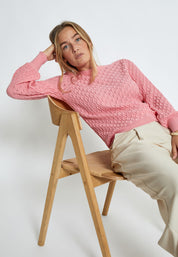Peppercorn Rosalia Puff Sleeve Knit Pullover Pullover 4403 Peony Pink