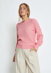 Peppercorn Rosalia Puff Sleeve Knit Pullover Pullover 4403 Peony Pink