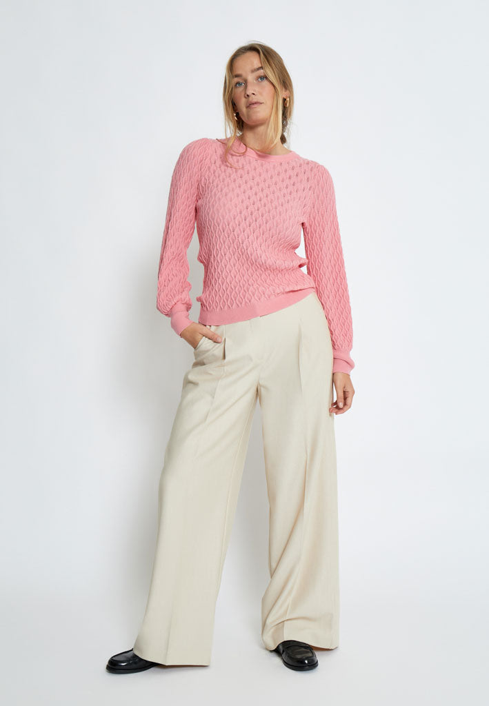 Peppercorn Rosalia Puff Sleeve Knit Pullover Pullover 4403 Peony Pink