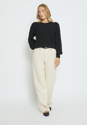 Peppercorn Rosalia Puff Sleeve Knit Pullover Pullover Sort
