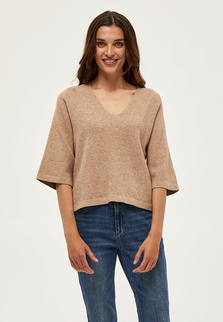 Peppercorn PCRosalia Strik Pullover Pullover 0273M Warm Sand Melange