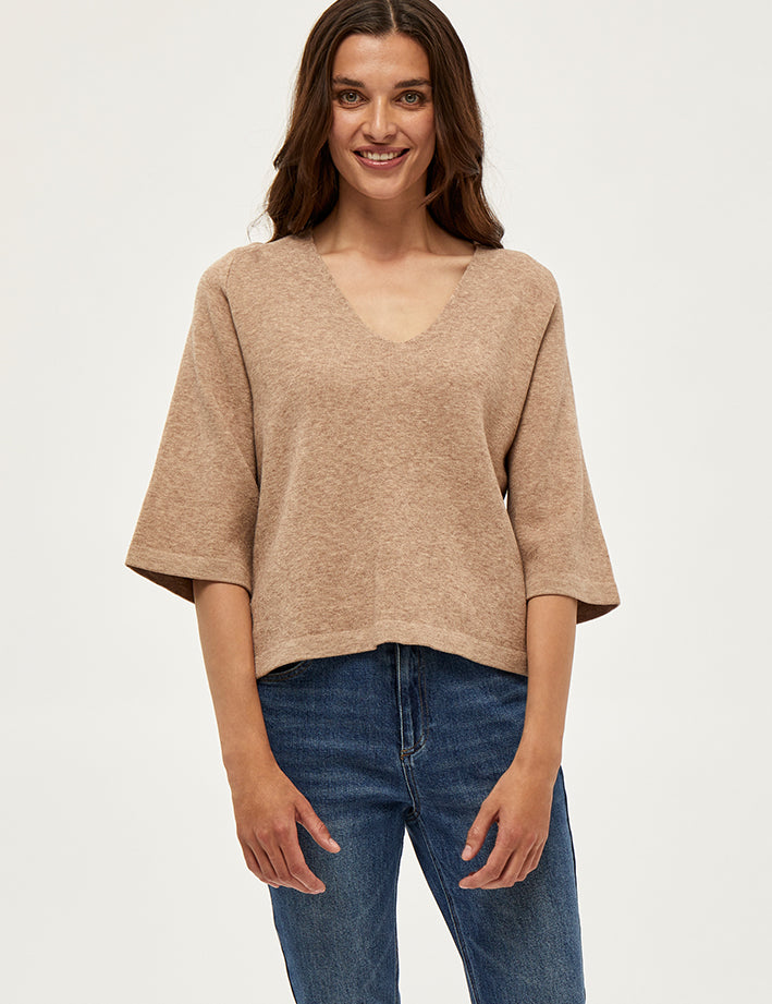 Peppercorn PCRosalia Strik Pullover Pullover 0273M Warm Sand Melange