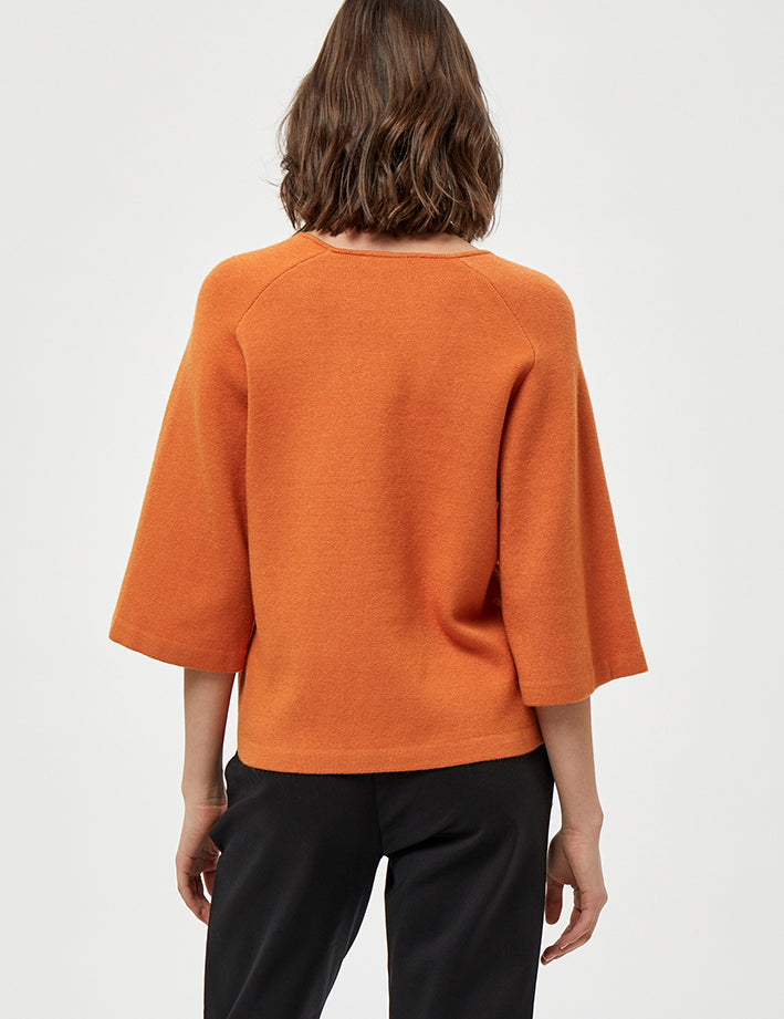 Peppercorn PCRosalia Strik Pullover Pullover 6675M Peach Caramel Melange