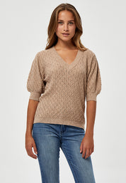 Peppercorn PCRosalia Strik T-Shirt T-Shirt 0273M Warm Sand Melange