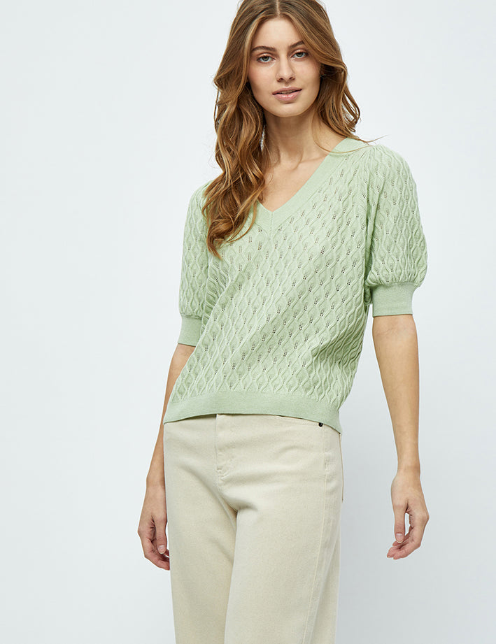 Peppercorn PCRosalia Strik T-Shirt T-Shirt 3254 Green Mint