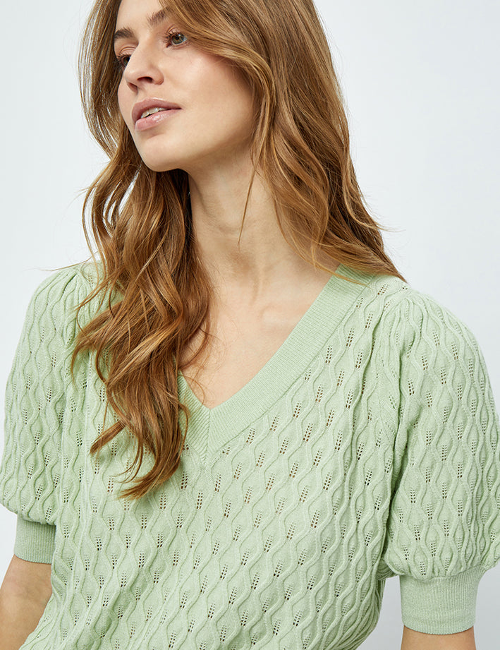Peppercorn PCRosalia Strik T-Shirt T-Shirt 3254 Green Mint