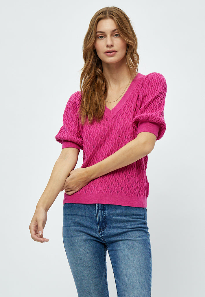 Peppercorn PCRosalia Strik T-Shirt T-Shirt 4122 Magenta Pink