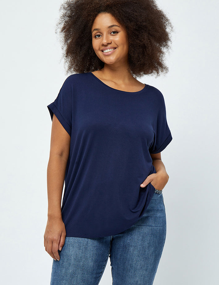 Peppercorn Rosalinda Malucca T-shirt Curve T-Shirt 2991 DRESS BLUES