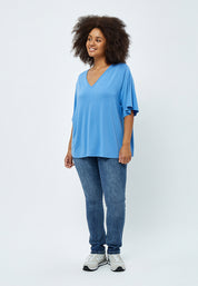 Peppercorn PCRosalinda Rosebell V T-Shirt Curve T-Shirt 2993 Marina Blue