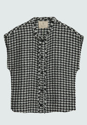 Peppercorn Ruth Cap Sleeve Vest Vest 9000C Black Checked