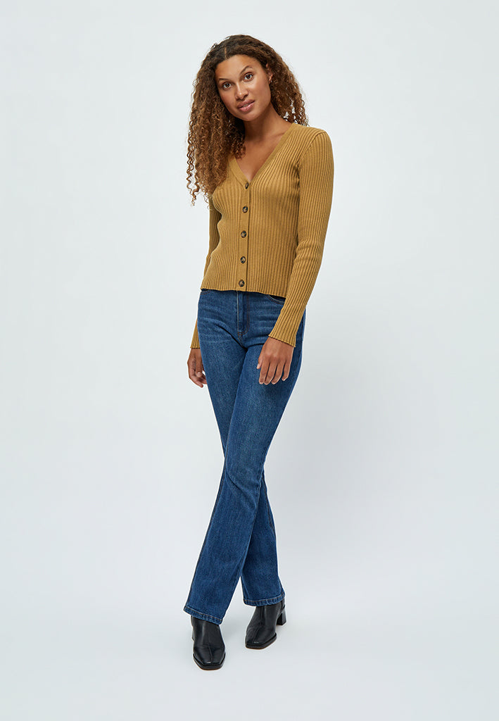 Peppercorn PCTana V Cardigan Cardigans 5019 Bone Brown