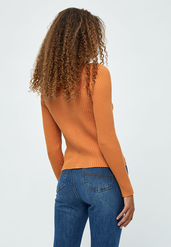 Peppercorn PCTana V Cardigan Cardigans 6675 Peach Caramel