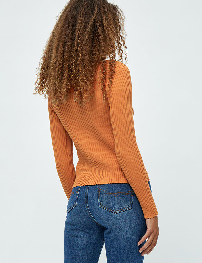 Peppercorn PCTana V Cardigan Cardigans 6675 Peach Caramel