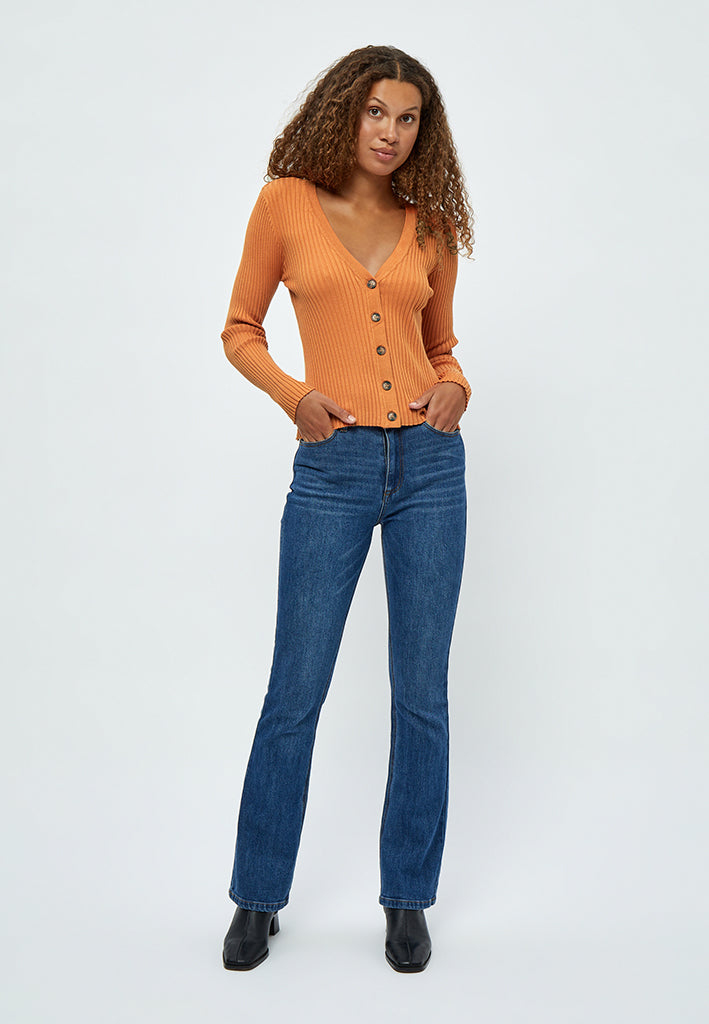 Peppercorn PCTana V Cardigan Cardigans 6675 Peach Caramel