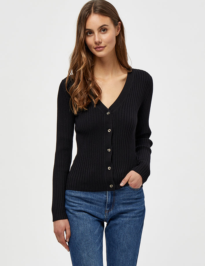 Peppercorn PCTana V Cardigan Cardigans Sort