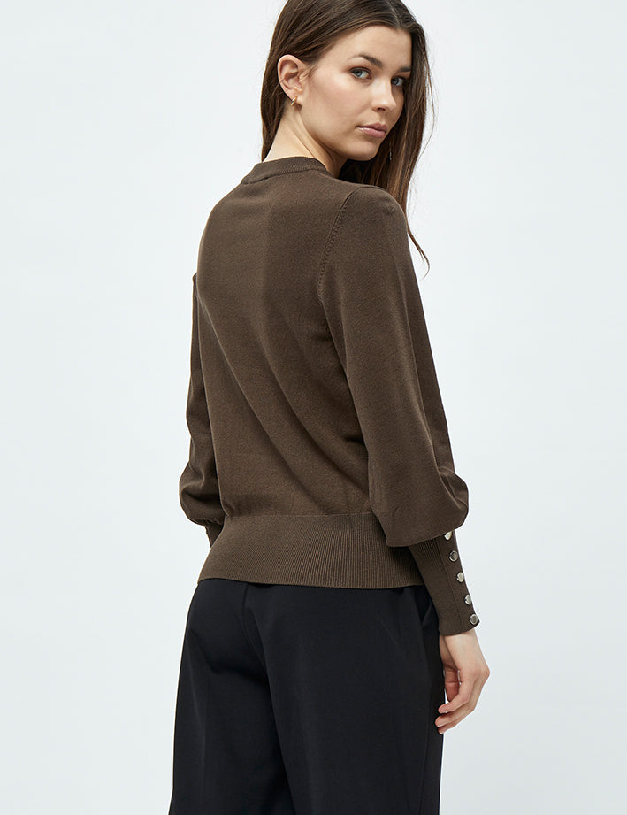 Peppercorn Tana O-hals Pullover Pullover 5661 SLATE BROWN