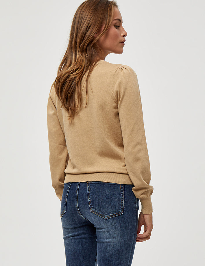 Peppercorn PCTana Strik Pullover Pullover 0273M Warm Sand Melange